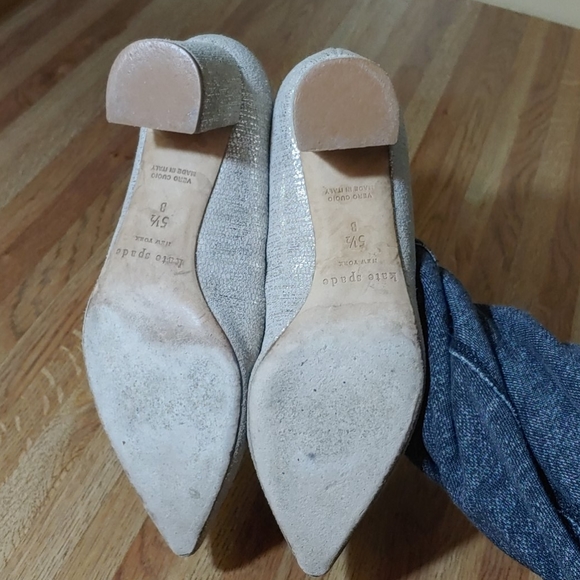 kate spade Madelyne Gold Shimmer Heels 5.5 - Picture 9 of 12